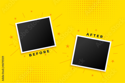 photo frame for before and after duel comparison template
