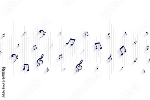 sound notes on white background for harmony ot orchestra event