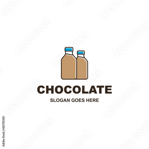 Chocolate milk logo design vector isolated on white background