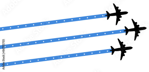 set Flying airplane with somalia flag icon. airshow celebration day symbol Template Illustration Design