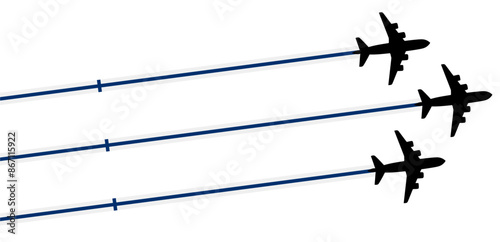 set Flying airplane with Finland flag icon. airshow celebration day symbol Template Illustration Design