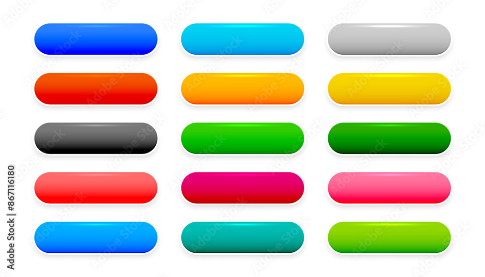 colorful and empty web app button sign in pack colorful and empty web app button sign in pack