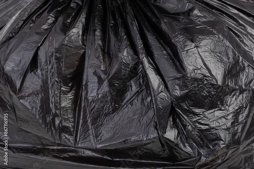 Texture of a black garbage bag