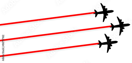 set Flying airplane with Indonesia flag icon. airshow celebration day symbol Template Illustration Design