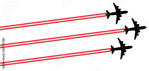 set Flying airplane with Austria flag icon. airshow celebration day symbol Template Illustration Design