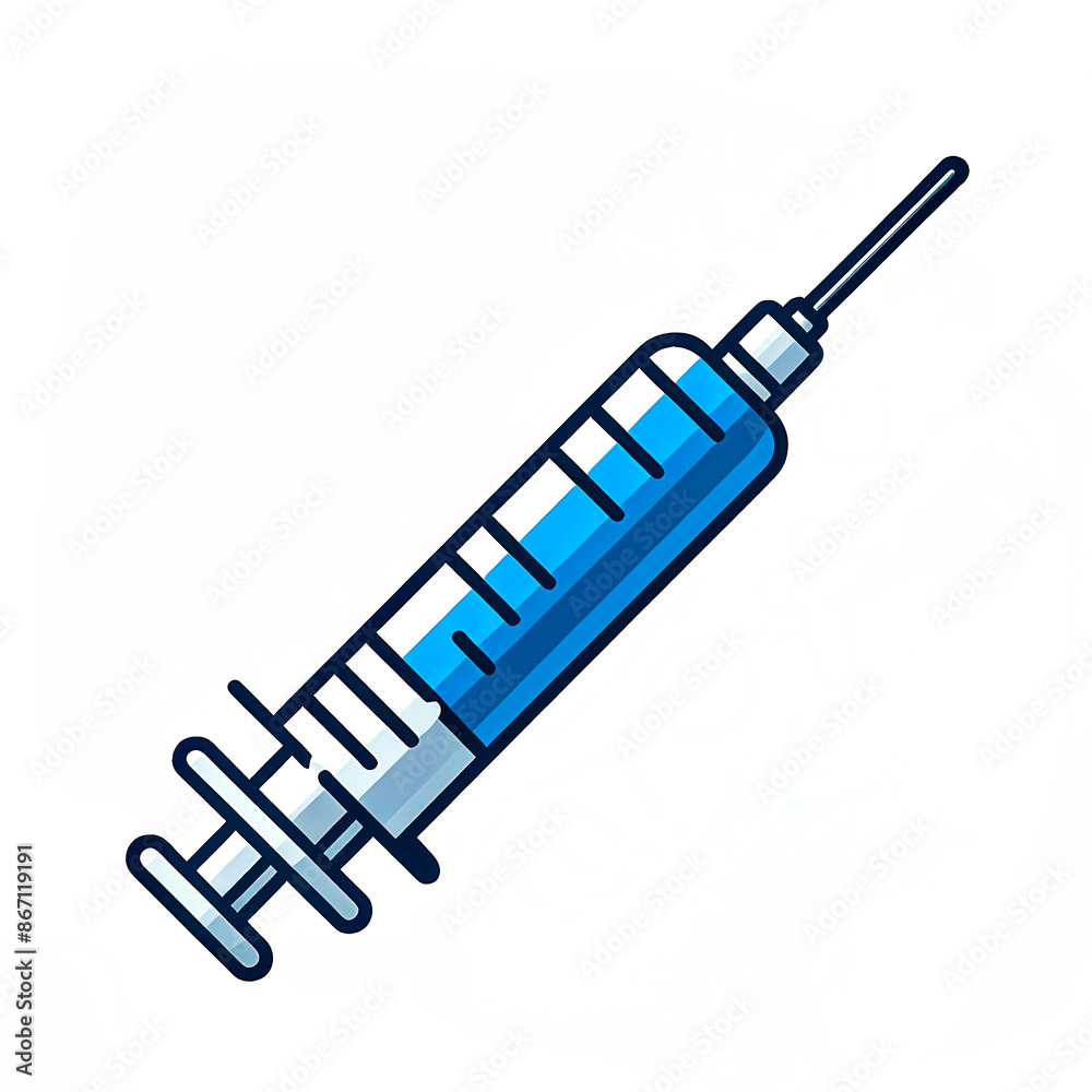 Isolated vector illustration of a large syringe on a white background. Isolated vector illustration of a large syringe on a white background.