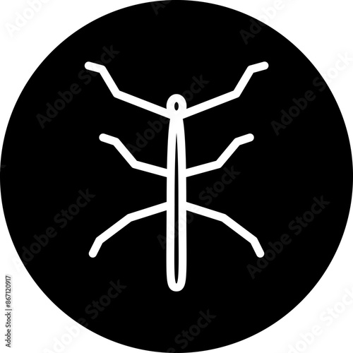 Stick Insect Line White Corcle Black