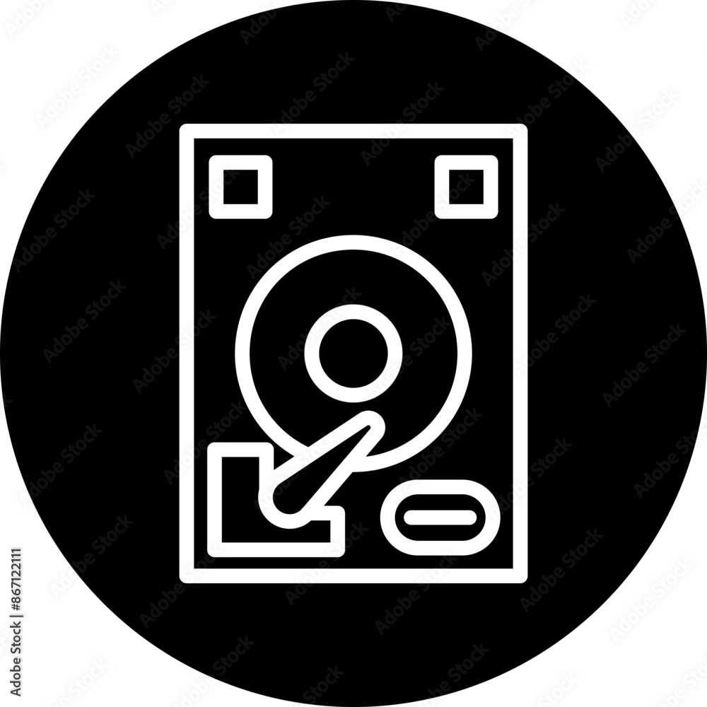 Hard Drive Vector Line Icon Design