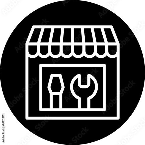 Repair Shop Vector Line Icon Design