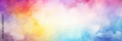 Abstract Watercolor Background with Rainbow Colors