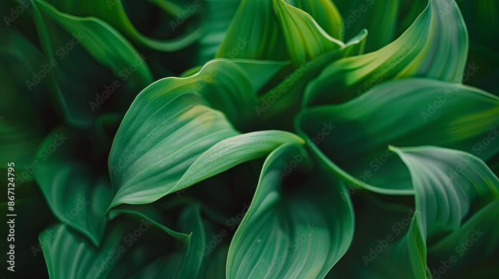 Green tropical plant close-up
