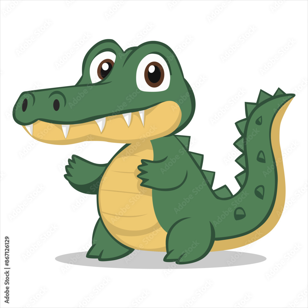Fototapeta premium Cute Editable Cartoon Alligator Character Illustration