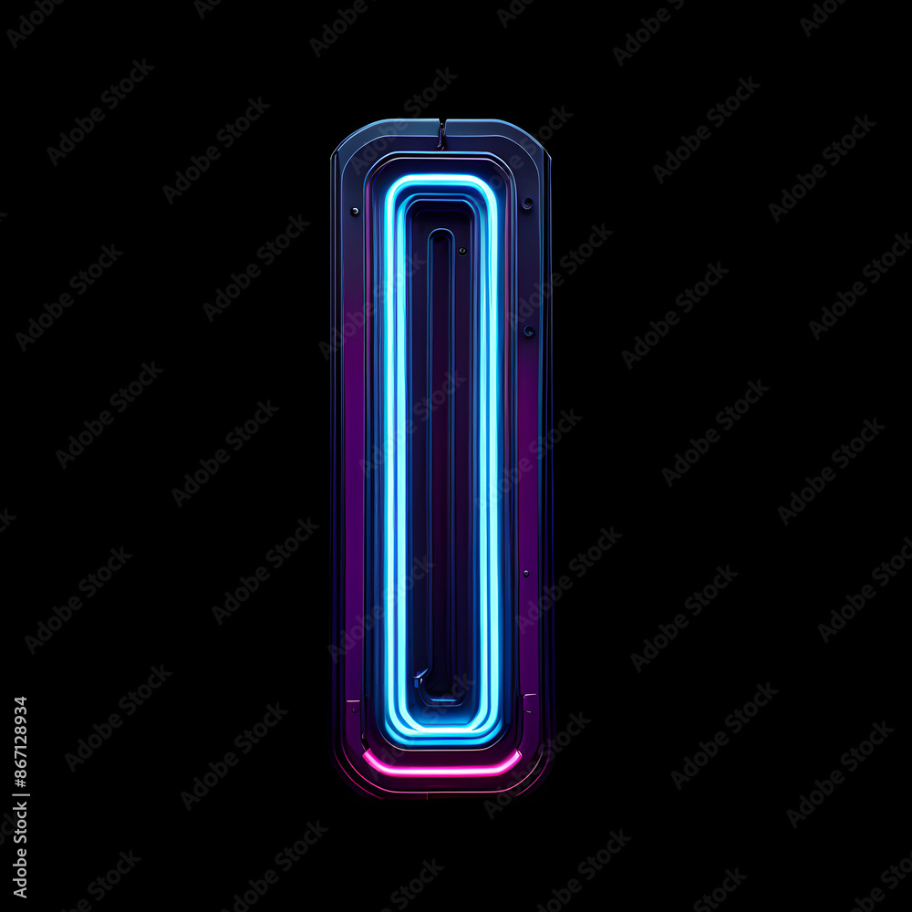 Alphabet I made from Neon light. Generative AI