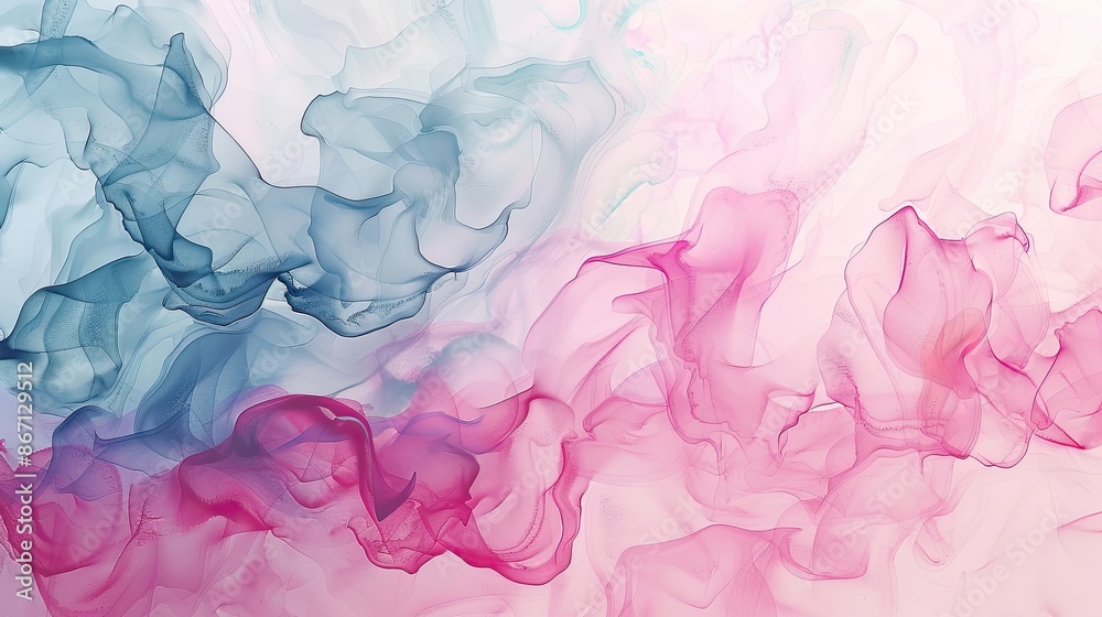 Fototapeta premium Abstract pink and blue ink background with fluid patterns. Modern, artistic image perfect for backgrounds, design projects, and creative visuals.