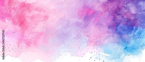 Soft Pastel Abstract Watercolor Background with Pink and Blue Hues © 6ixpoint6