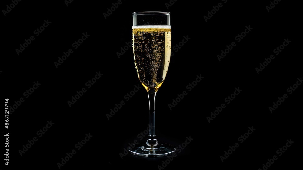 Champagne Flute on Black Background Champagne Flute on Black Background