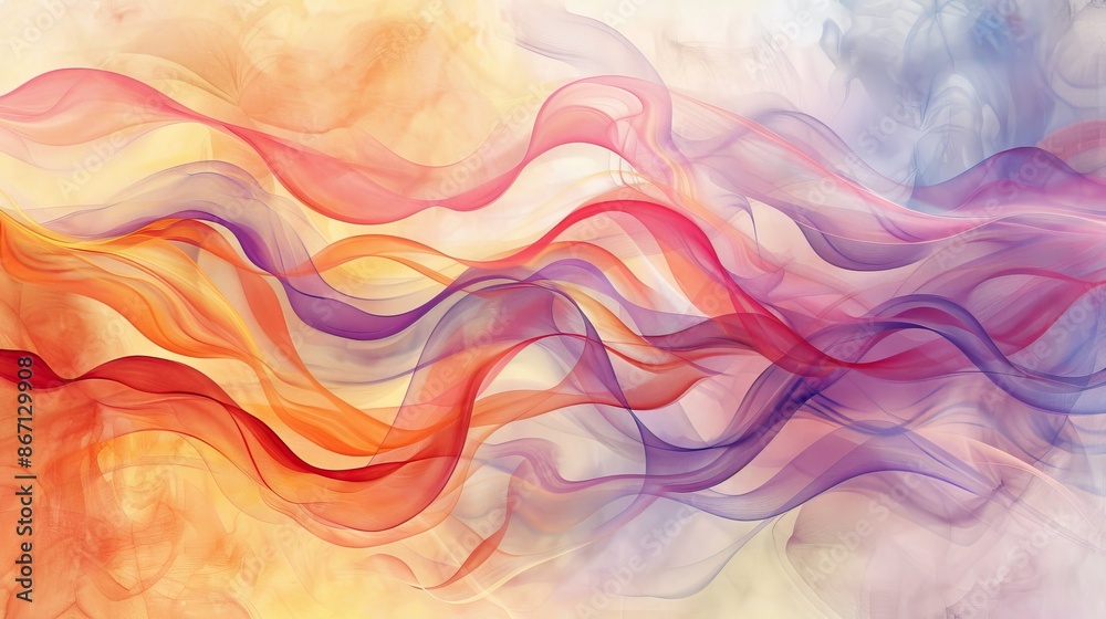 Fototapeta premium Dreamy watercolor gradient, soft colors, abstract flow