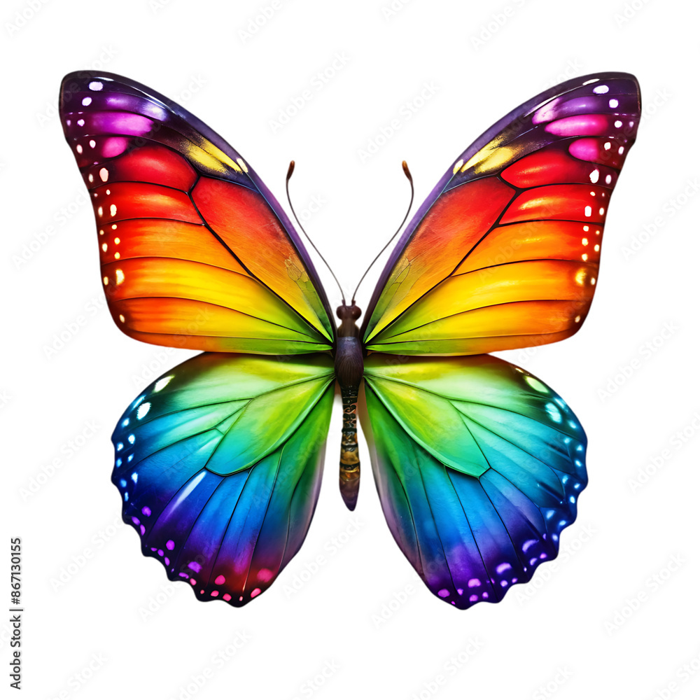 rainbow butterfly on transparent background rainbow butterfly on transparent background