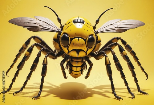 A Giant Mechanical Bee Robot in Striking Yellow and Black