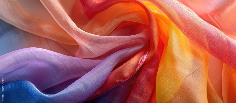 Rainbow-colored silk scarf Rainbow-colored silk scarf