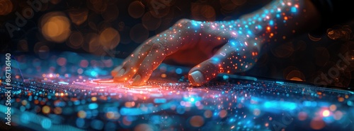 Hand Interacting with a Digital Interface