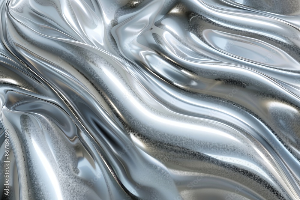 Silver abstract background with wavy pattern created with generative ai Silver abstract background with wavy pattern created with generative ai