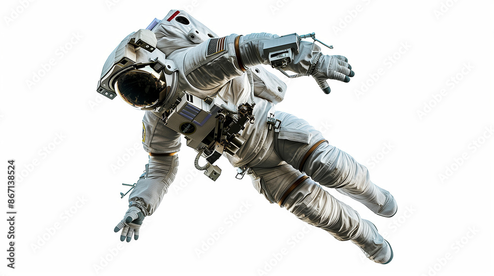 a flying astronaut isolated on white background a flying astronaut isolated on white background