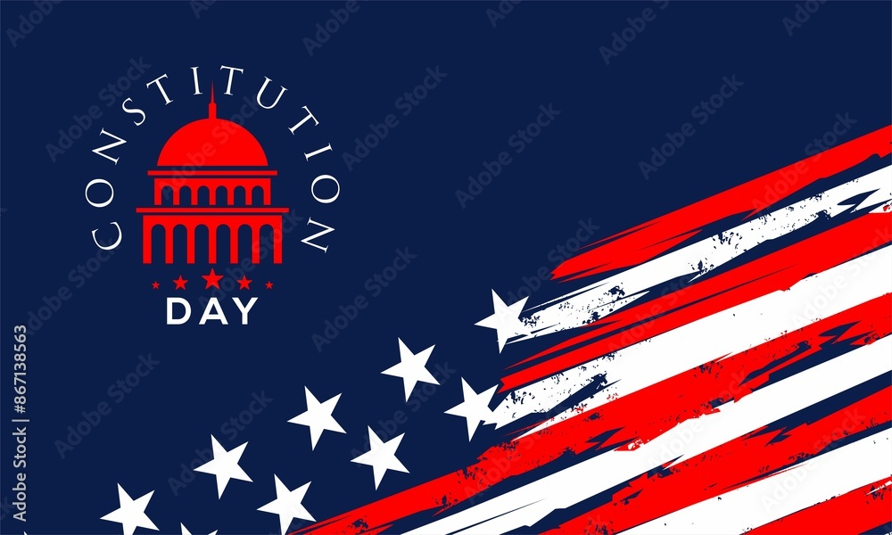 Constitution Day in United States. Holiday, celebrate annual in September 17. Citizenship Day. American Day. We the People. Poster, card, banner, background. Vector Constitution Day in United States. Holiday, celebrate annual in September 17. Citizenship Day. American Day. We the People. Poster, card, banner, background. Vector