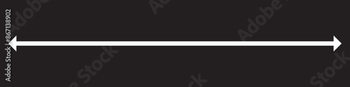Double arrow sign. Long straight horizontal arrow with two sided pointers. eps10