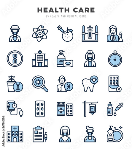 HEALTH CARE Icon Pack 25 Vector Symbols for Web Design.