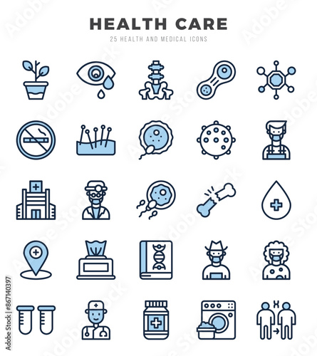 Set of HEALTH CARE icons. Vector Illustration.