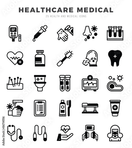 HEALTHCARE MEDICAL icon pack for your website. mobile. presentation. and logo design.