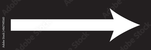 Horizontal long White straight arrow signs eps10