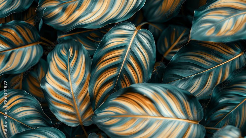 Green tropical plant close-up Green tropical plant close-up