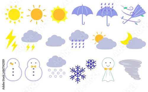 天気手書風イラスト