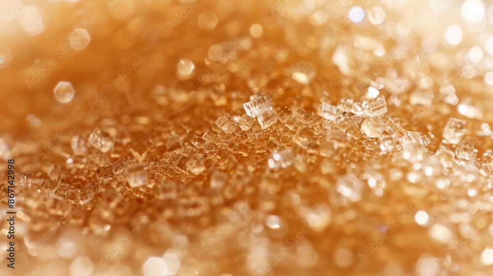 Shimmering sugar crystals, macro shot, intricate texture, ready for cooking, exuding delicious and sweet vibes Shimmering sugar crystals, macro shot, intricate texture, ready for cooking, exuding delicious and sweet vibes