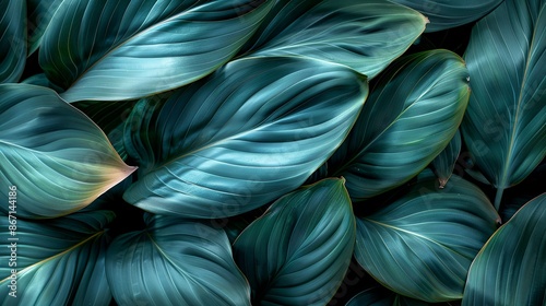 Green tropical plant close-up