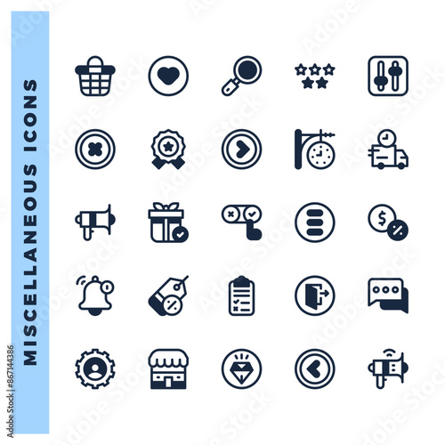 25 Social Media (Etsy) Lineal Fill icons pack. vector illustration.