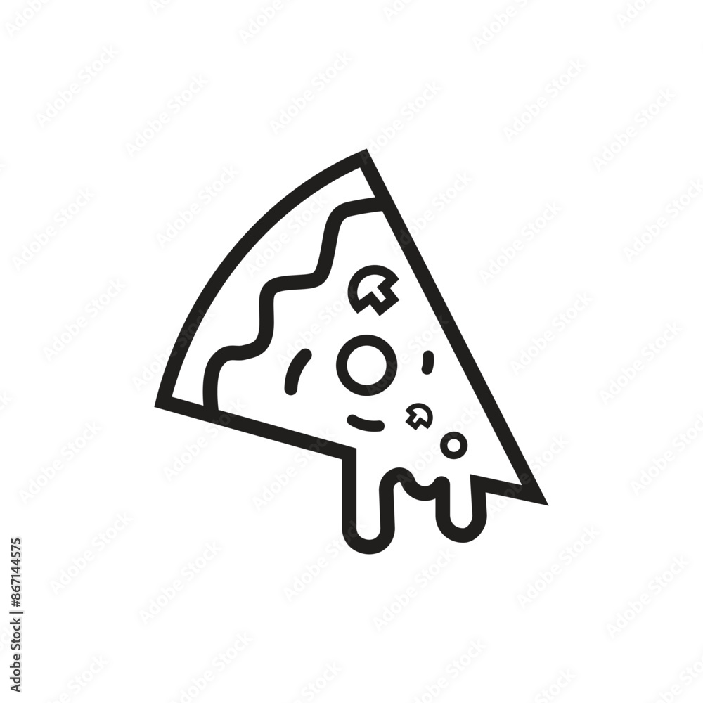 Pizza cartoon illustration and food symbol 