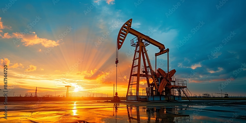 Offshore Oil Rig in the Middle of the Ocean, Highlighting Industrial Engineering, Energy Production, and Marine Operations, Ideal for Illustrating Petroleum Industry and Offshore Drilling Concepts Offshore Oil Rig in the Middle of the Ocean, Highlighting Industrial Engineering, Energy Production, and Marine Operations, Ideal for Illustrating Petroleum Industry and Offshore Drilling Concepts