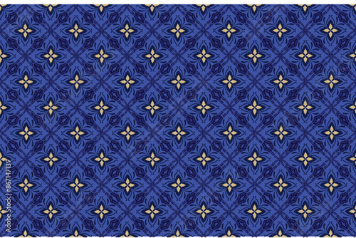 Oreintal Flora Damask Seamless pattern  embroidery, Indian style.  art ornament print.Design for carpet, cover.wallpaper, wrapping, fabric, clothing
