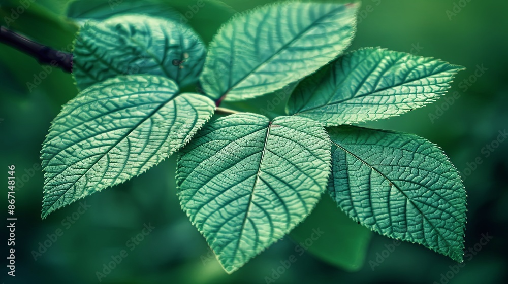 Green tropical plant close-up Green tropical plant close-up