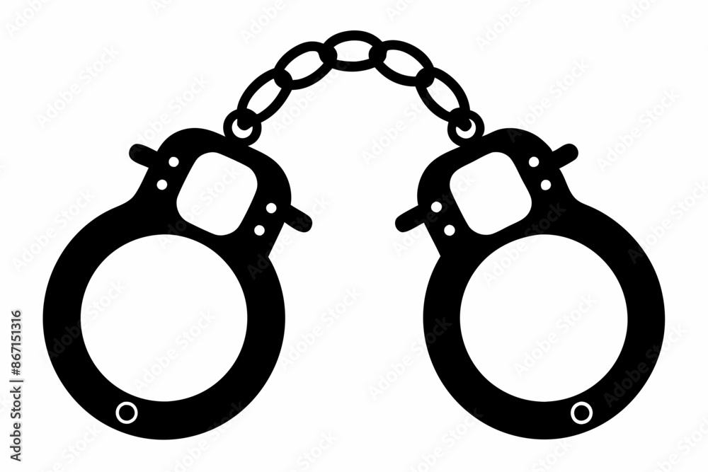 handcuffs crime vector illustration, handcuffs icon