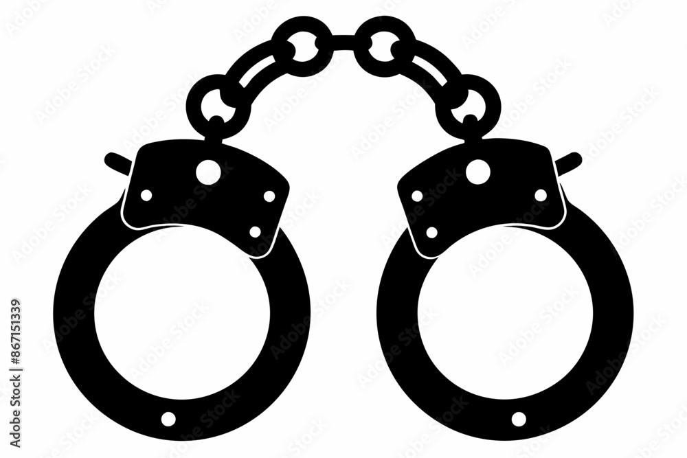 handcuffs crime vector illustration, handcuffs icon