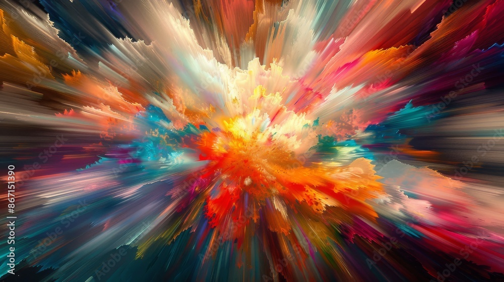Obraz premium Vibrant abstract explosion of colors
