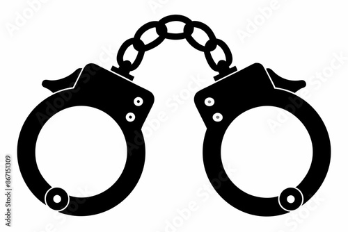 handcuffs crime vector illustration, handcuffs icon