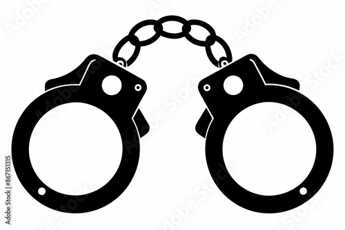 handcuffs crime vector illustration, handcuffs icon