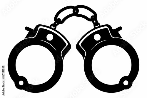 handcuffs crime vector illustration, handcuffs icon