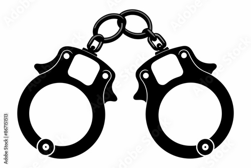 handcuffs crime vector illustration, handcuffs icon