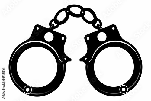 handcuffs crime vector illustration, handcuffs icon